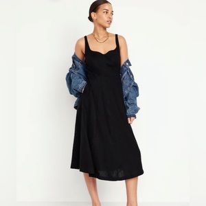 Old Navy Fit & Flare Linen-Blend Midi Dress for Women